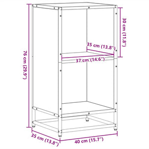 vidaXL Book Cabinet Sonoma Oak 40x35x76 cm Engineered Wood