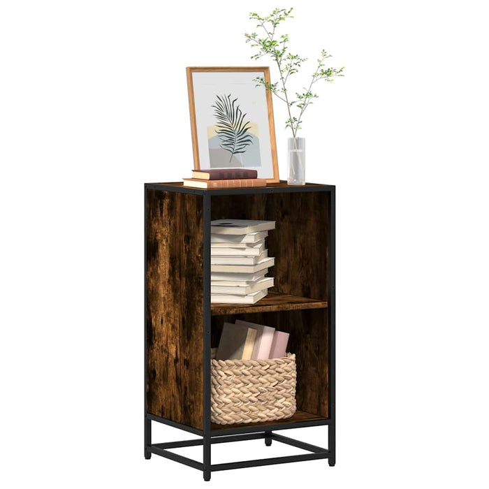 vidaXL Book Cabinet Smoked Oak 40x35x76 cm Engineered Wood