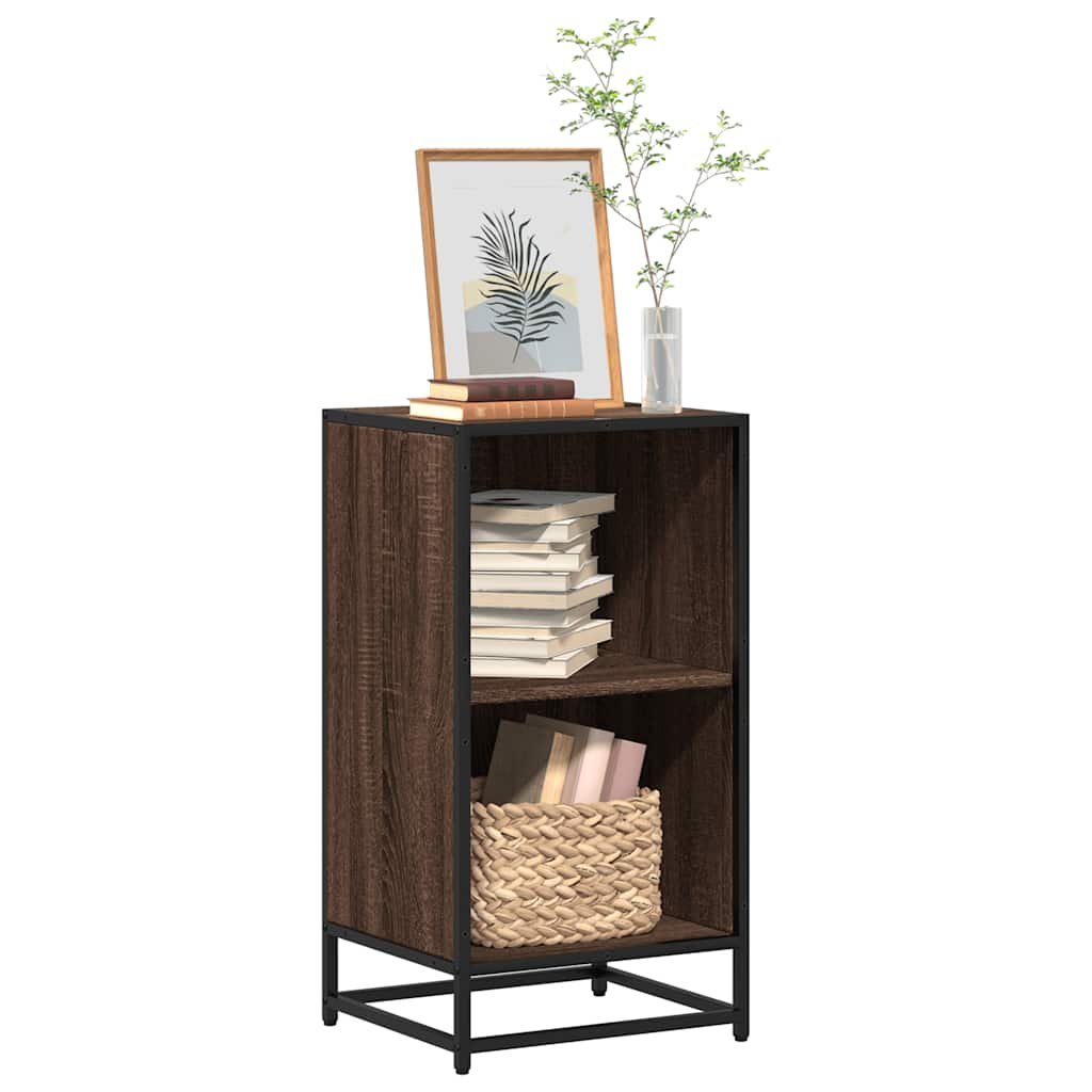 vidaXL Book Cabinet Brown Oak 40x35x76 cm Engineered Wood