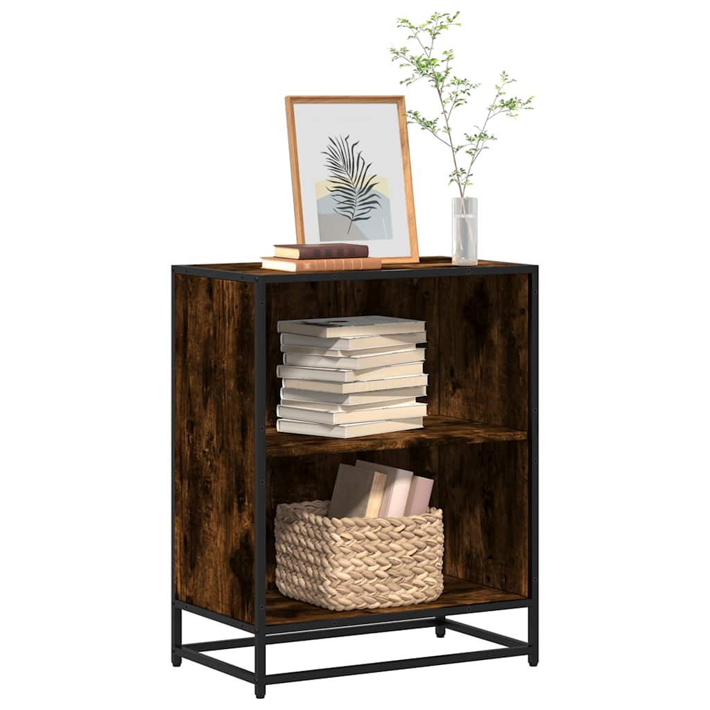 vidaXL Book Cabinet Smoked Oak 60x35x76 cm Engineered Wood