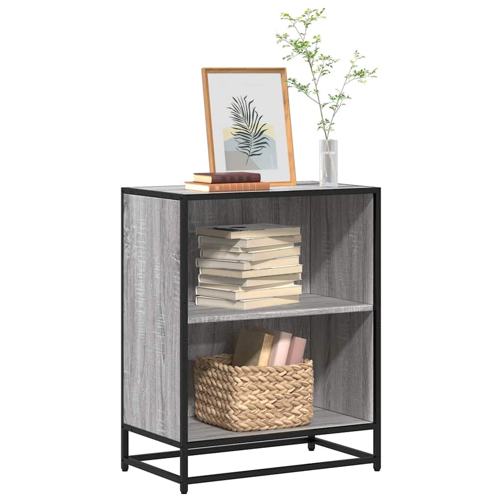 vidaXL Book Cabinet Grey Sonoma 60x35x76 cm Engineered Wood