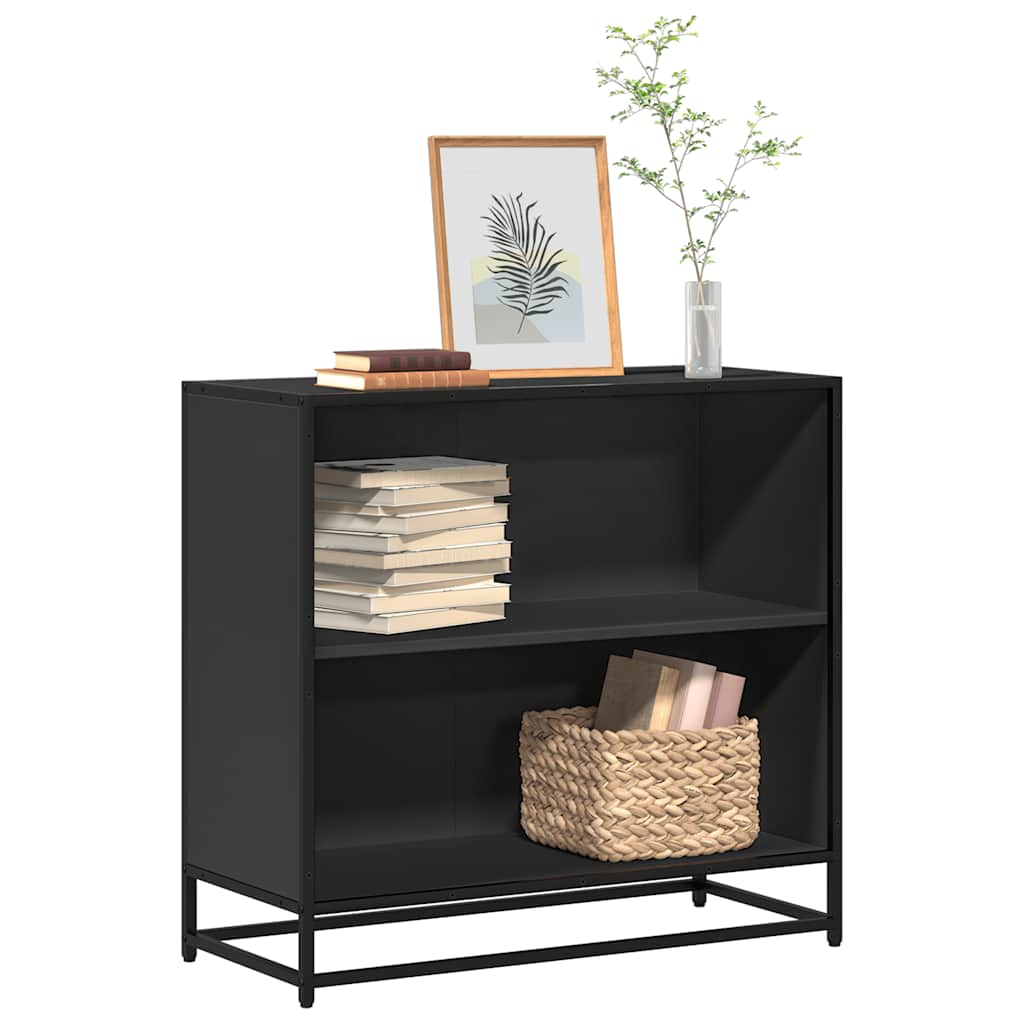 vidaXL Book Cabinet Black 80x35x76 cm Engineered Wood