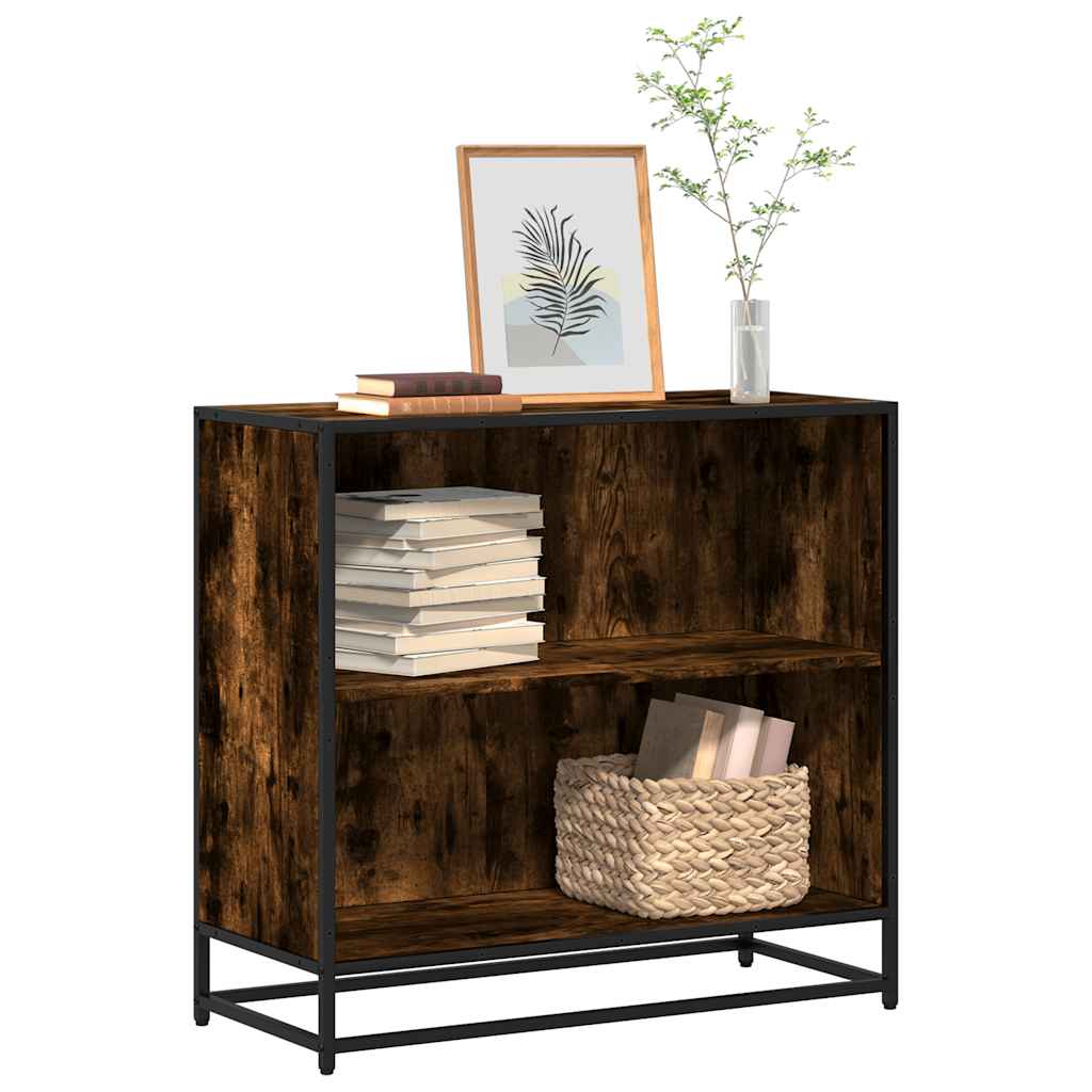 vidaXL Book Cabinet Smoked Oak 80x35x76 cm Engineered Wood