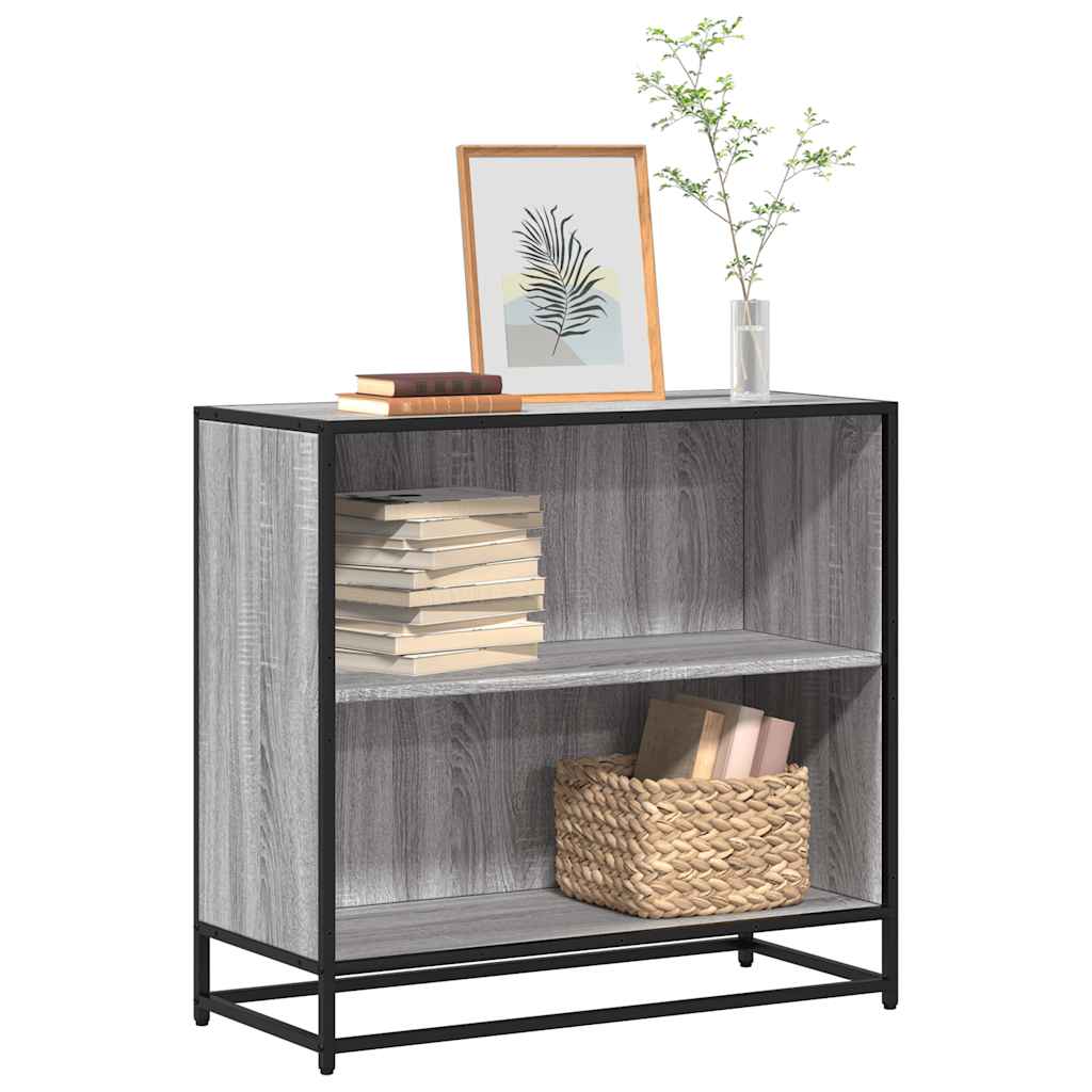 vidaXL Book Cabinet Grey Sonoma 80x35x76 cm Engineered Wood