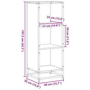 vidaXL Book Cabinet Black 40x35x107.5 cm Engineered Wood