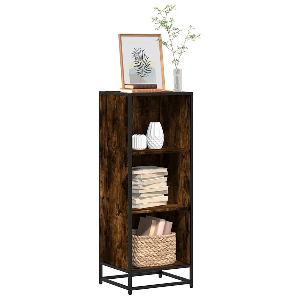 vidaXL Book Cabinet Smoked Oak 40x35x107.5 cm Engineered Wood