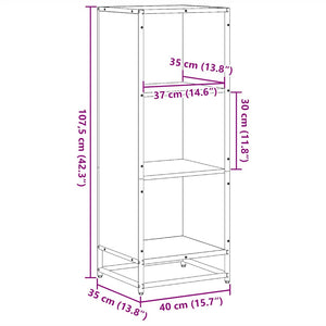 vidaXL Book Cabinet Grey Sonoma 40x35x107.5 cm Engineered Wood