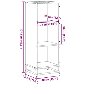 vidaXL Book Cabinet Brown Oak 40x35x107.5 cm Engineered Wood