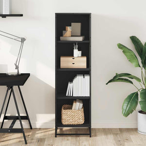 vidaXL Book Cabinet Black 40x35x139 cm Engineered Wood