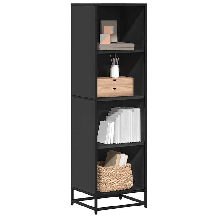 vidaXL Book Cabinet Black 40x35x139 cm Engineered Wood