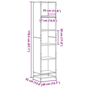 vidaXL Book Cabinet Black 40x35x170.5 cm Engineered Wood