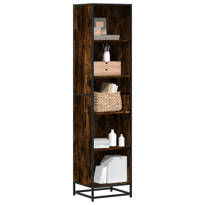 vidaXL Book Cabinet Smoked Oak 40x35x170.5 cm Engineered Wood