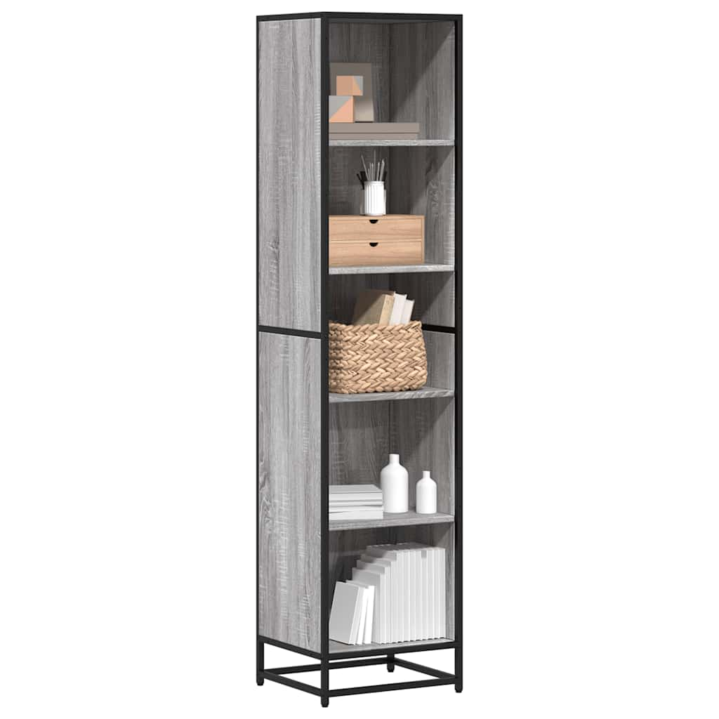 vidaXL Book Cabinet Grey Sonoma 40x35x170.5 cm Engineered Wood