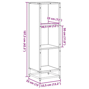 vidaXL Book Cabinet Black 33.5x33x107.5 cm Engineered Wood