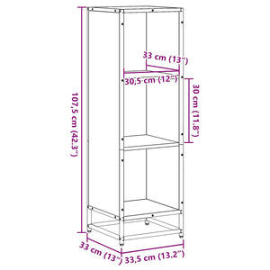 vidaXL Book Cabinet Smoked Oak 33.5x33x107.5 cm Engineered Wood