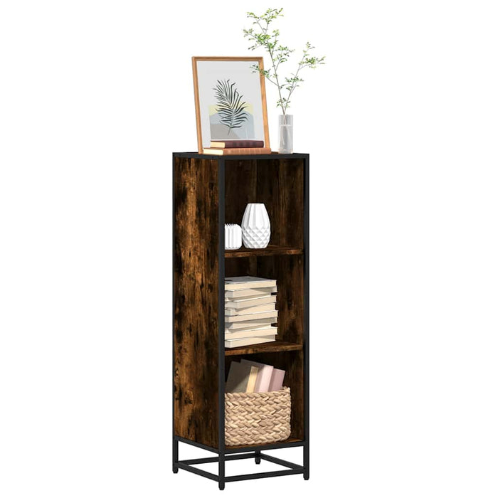 vidaXL Book Cabinet Smoked Oak 33.5x33x107.5 cm Engineered Wood