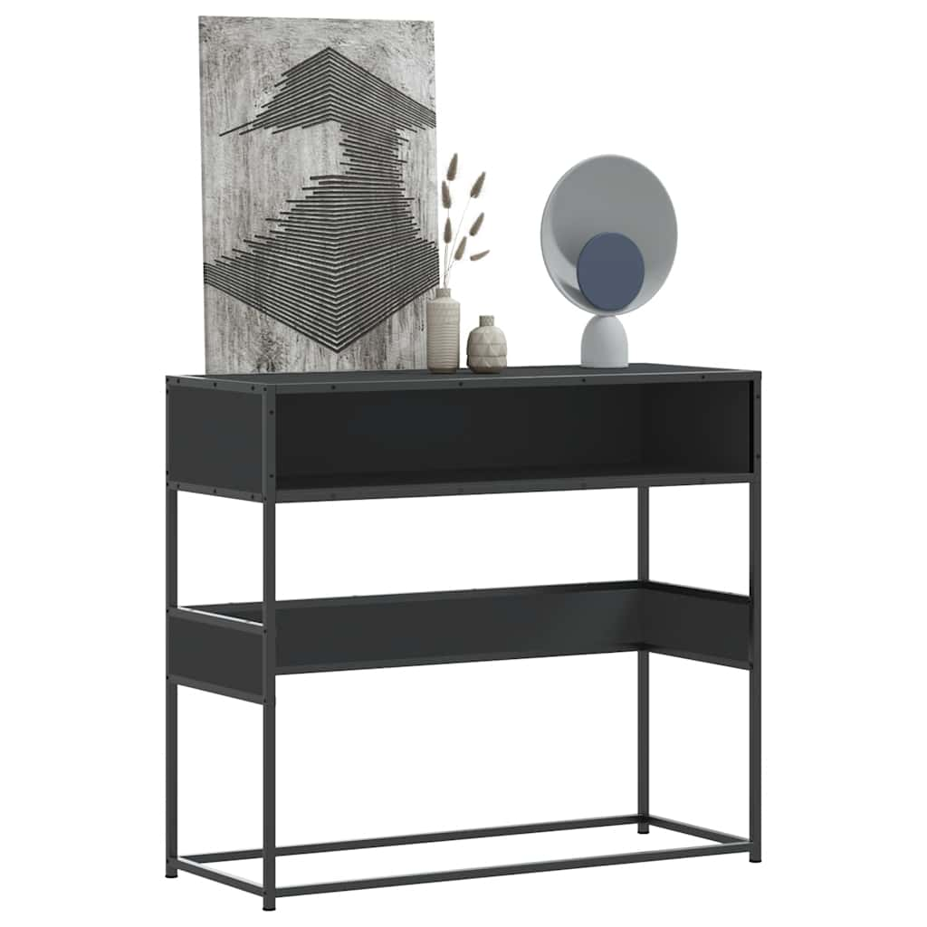 vidaXL Console Table Black 90x35x80 cm Engineered Wood