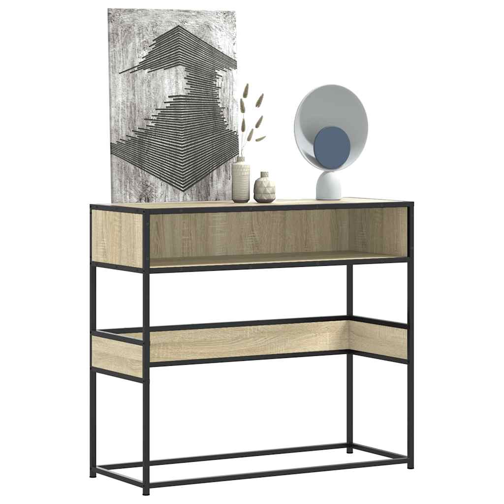 vidaXL Console Table Sonoma Oak 90x35x80 cm Engineered Wood