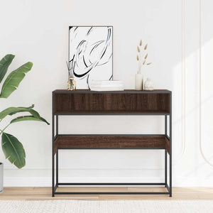 vidaXL Console Table Brown Oak 90x35x80 cm Engineered Wood