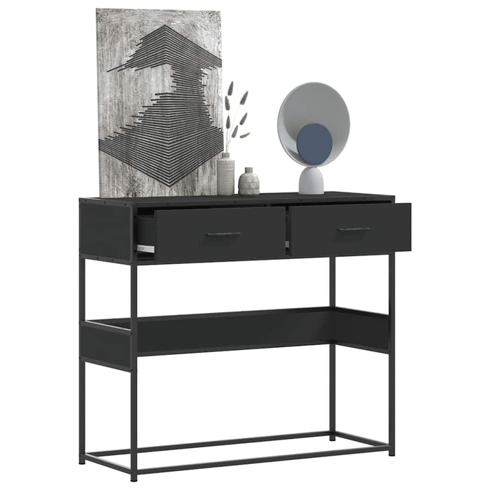 vidaXL Console Table Black 90x35x80 cm Engineered Wood