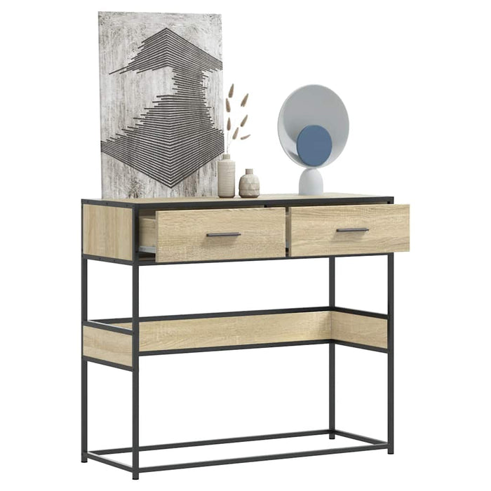 vidaXL Console Table Sonoma Oak 90x35x80 cm Engineered Wood