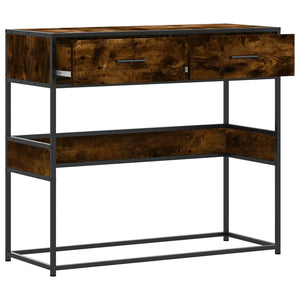 vidaXL Console Table Smoked Oak 90x35x80 cm Engineered Wood