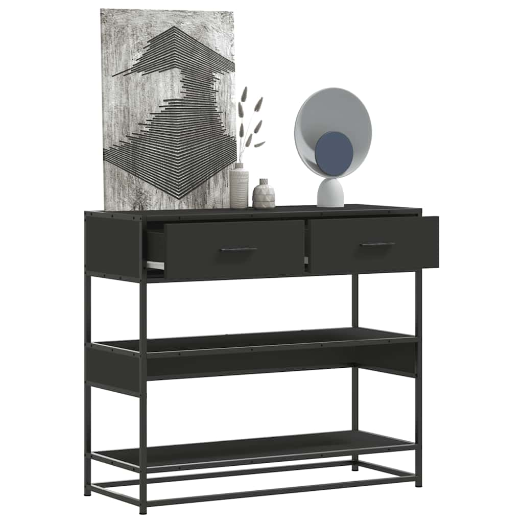 vidaXL Console Table Black 90x35x80 cm Engineered Wood