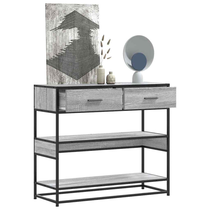 vidaXL Console Table Grey Sonoma 90x35x80 cm Engineered Wood