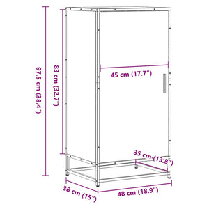 vidaXL Shoe Rack Smoked Oak 48x38x97.5 cm Engineered Wood