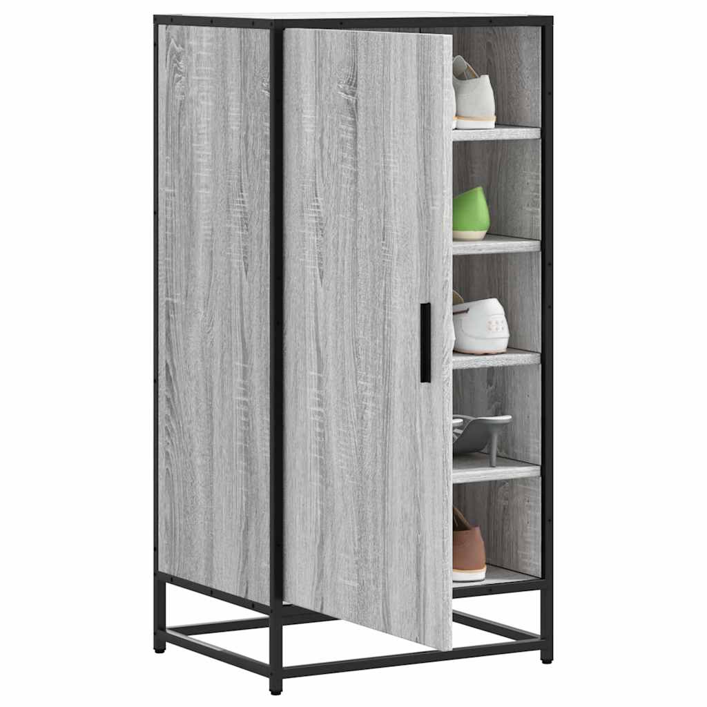 vidaXL Shoe Rack Grey Sonoma 48x38x97.5 cm Engineered Wood