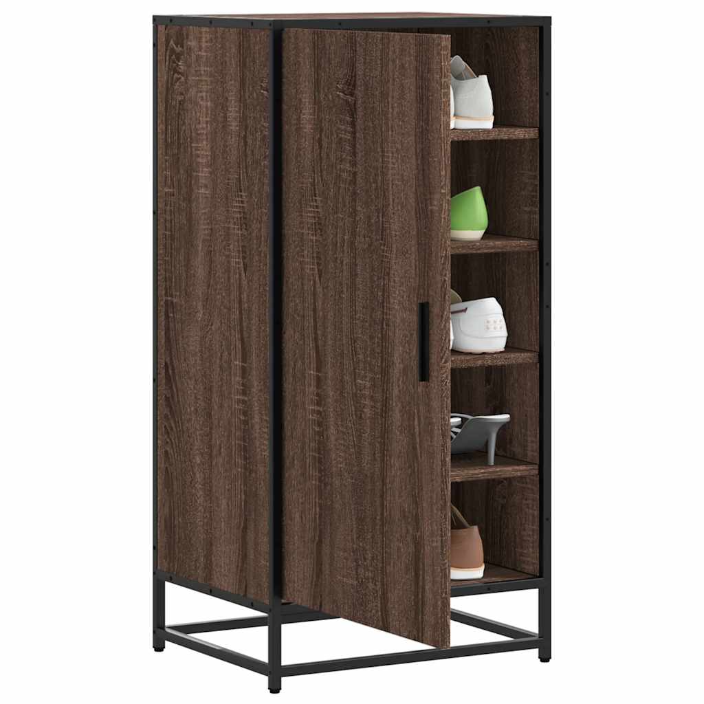 vidaXL Shoe Rack Brown Oak 48x38x97.5 cm Engineered Wood