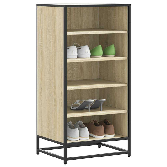 vidaXL Shoe Rack Sonoma Oak 48x38x97.5 cm Engineered Wood