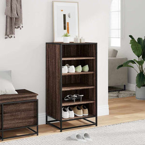 vidaXL Shoe Rack Brown Oak 48x38x97.5 cm Engineered Wood