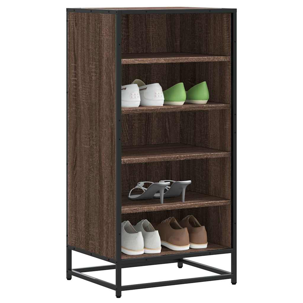 vidaXL Shoe Rack Brown Oak 48x38x97.5 cm Engineered Wood