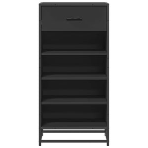 vidaXL Shoe Rack Black 48x38x97.5 cm Engineered Wood