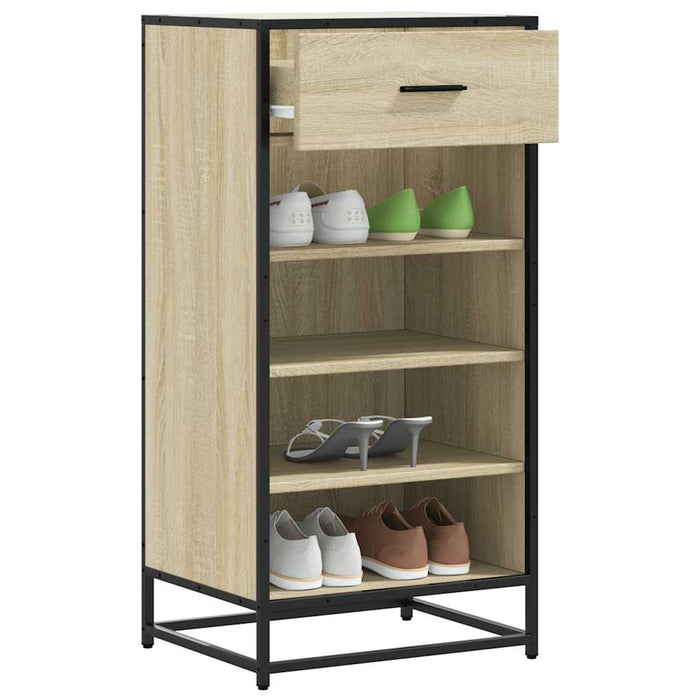 vidaXL Shoe Rack Sonoma Oak 48x38x97.5 cm Engineered Wood