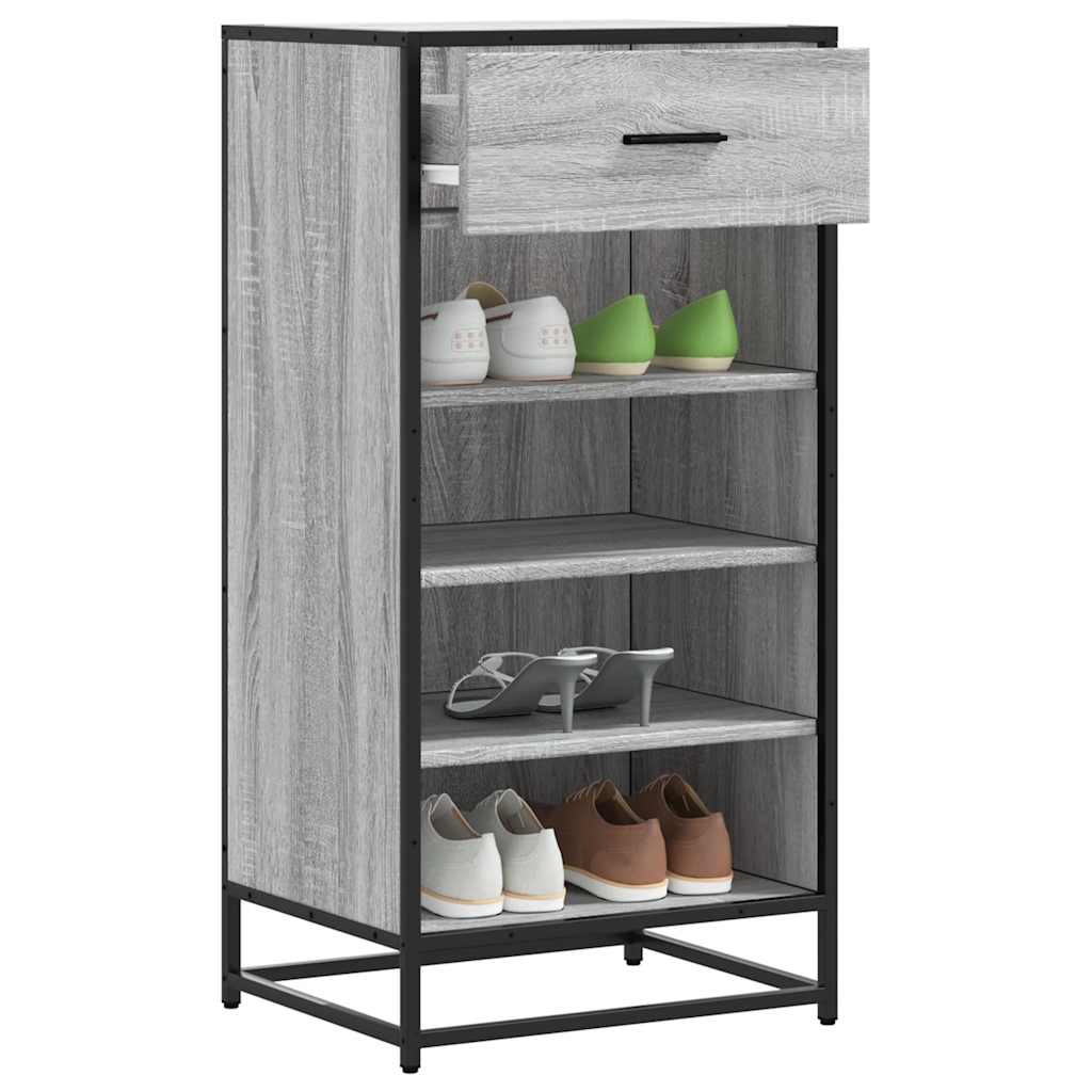 vidaXL Shoe Rack Grey Sonoma 48x38x97.5 cm Engineered Wood