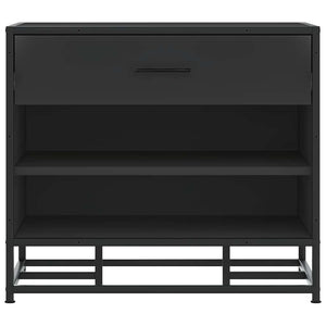 vidaXL Shoe Bench Black 60x40x53.5 cm Engineered Wood and Metal