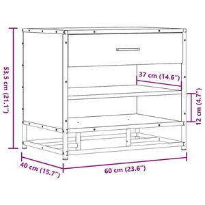 vidaXL Shoe Bench Sonoma Oak 60x40x53.5 cm Engineered Wood and Metal