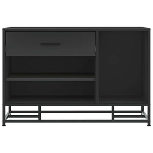 vidaXL Shoe Bench Black 80x40x53.5 cm Engineered Wood and Metal