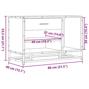 vidaXL Shoe Bench Black 80x40x53.5 cm Engineered Wood and Metal