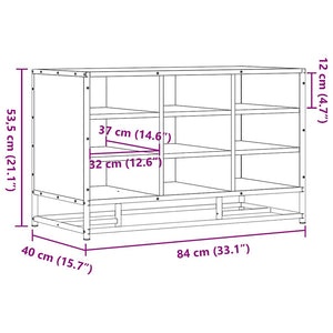 vidaXL Shoe Bench Black 84x40x53.5 cm Engineered Wood and Metal