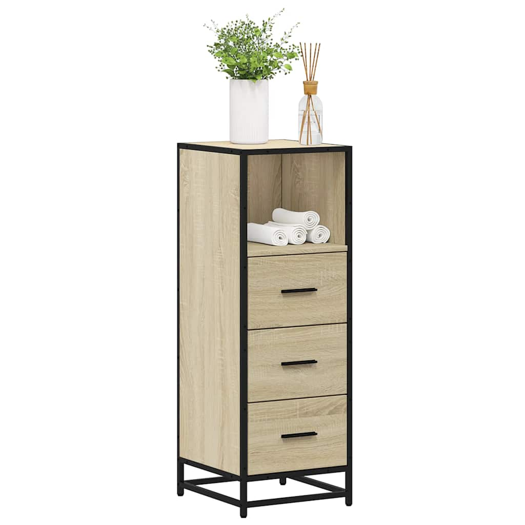 vidaXL Bathroom Cabinet Sonoma Oak 35x37.5x100 cm Engineered Wood