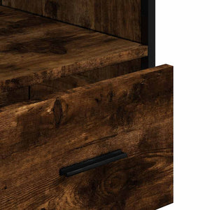 vidaXL Bathroom Cabinet Smoked Oak 35x37.5x100 cm Engineered Wood