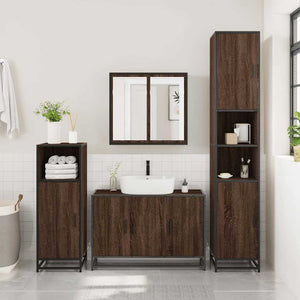 vidaXL Bathroom Sink Cabinet Brown Oak 90x33x60 cm Engineered Wood