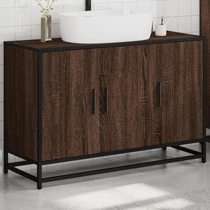 vidaXL Bathroom Sink Cabinet Brown Oak 90x33x60 cm Engineered Wood