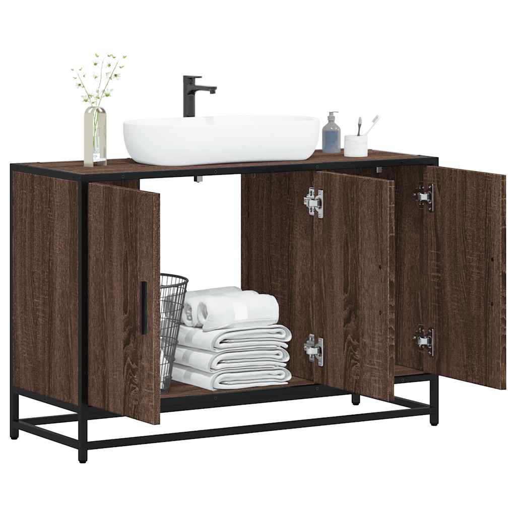 vidaXL Bathroom Sink Cabinet Brown Oak 90x33x60 cm Engineered Wood