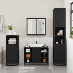 vidaXL Bathroom Sink Cabinet Black 80x33x60 cm Engineered Wood