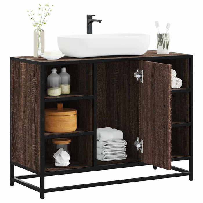 vidaXL Bathroom Sink Cabinet Brown Oak 80x33x60 cm Engineered Wood