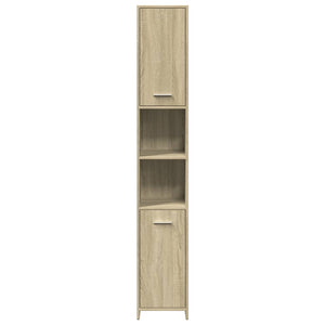 vidaXL Bathroom Cabinet Sonoma Oak 30x30x183.5 cm Engineered Wood